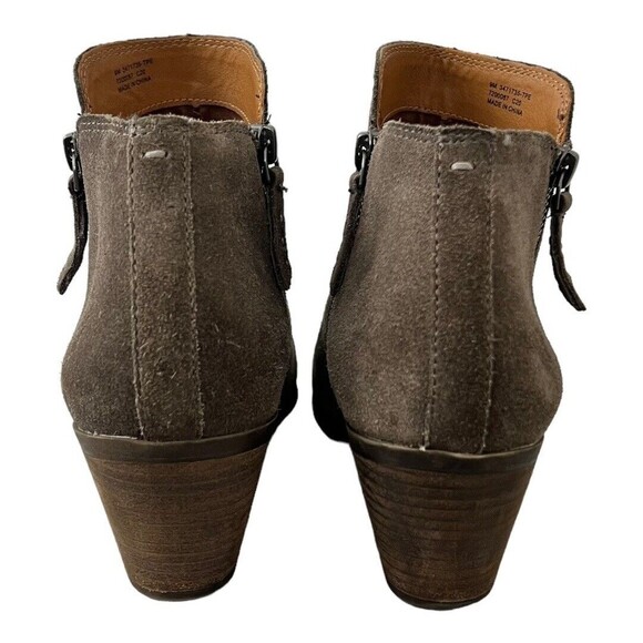 Frye Size 9 Judith Zip Ankle Bootie Leather Suede Taupe 3471735 - Picture 6 of 8